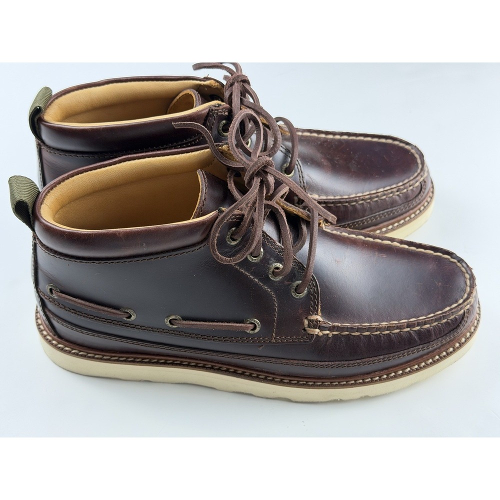 Sperry Gold Cup Chukka Boots Men 7.5 Brown Vibram Soles Leather High Top